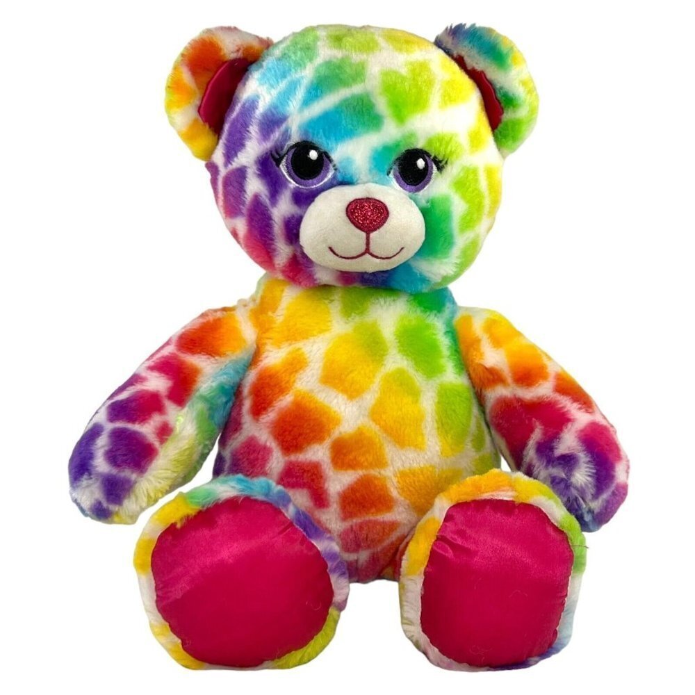 Build-A-Bear Rainbow Safari Wild Style Animal Print 2017 Plush Stuffed BAB 16"